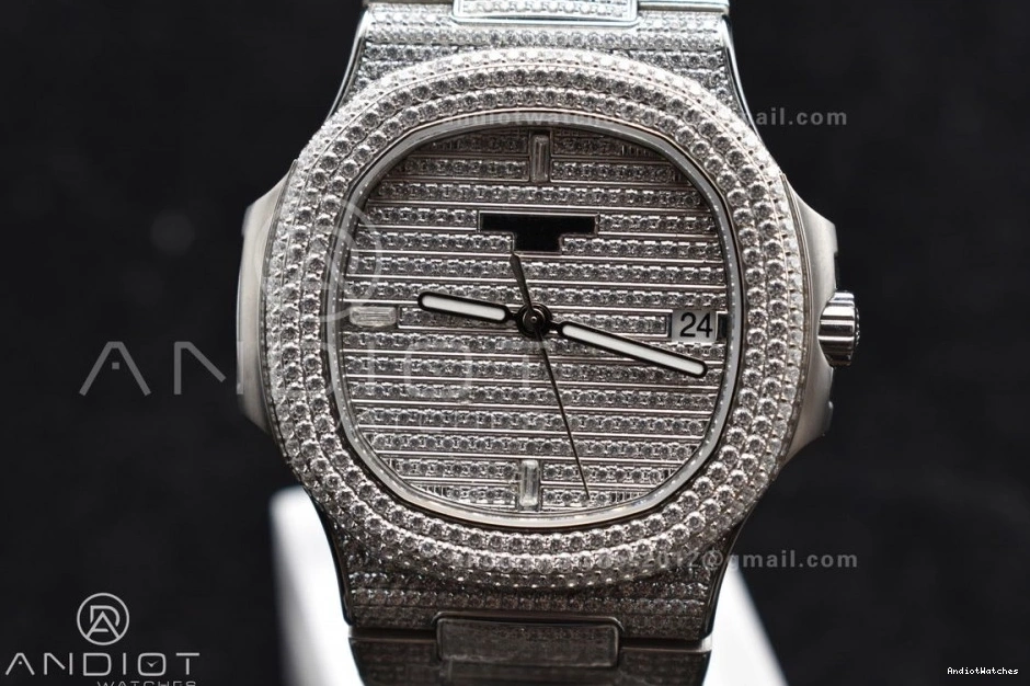 Dial A 5711 TWF Bracelet Diamonds Bezel Full on & 911 SoftTouch Diamonds Nautilus SS 0909
